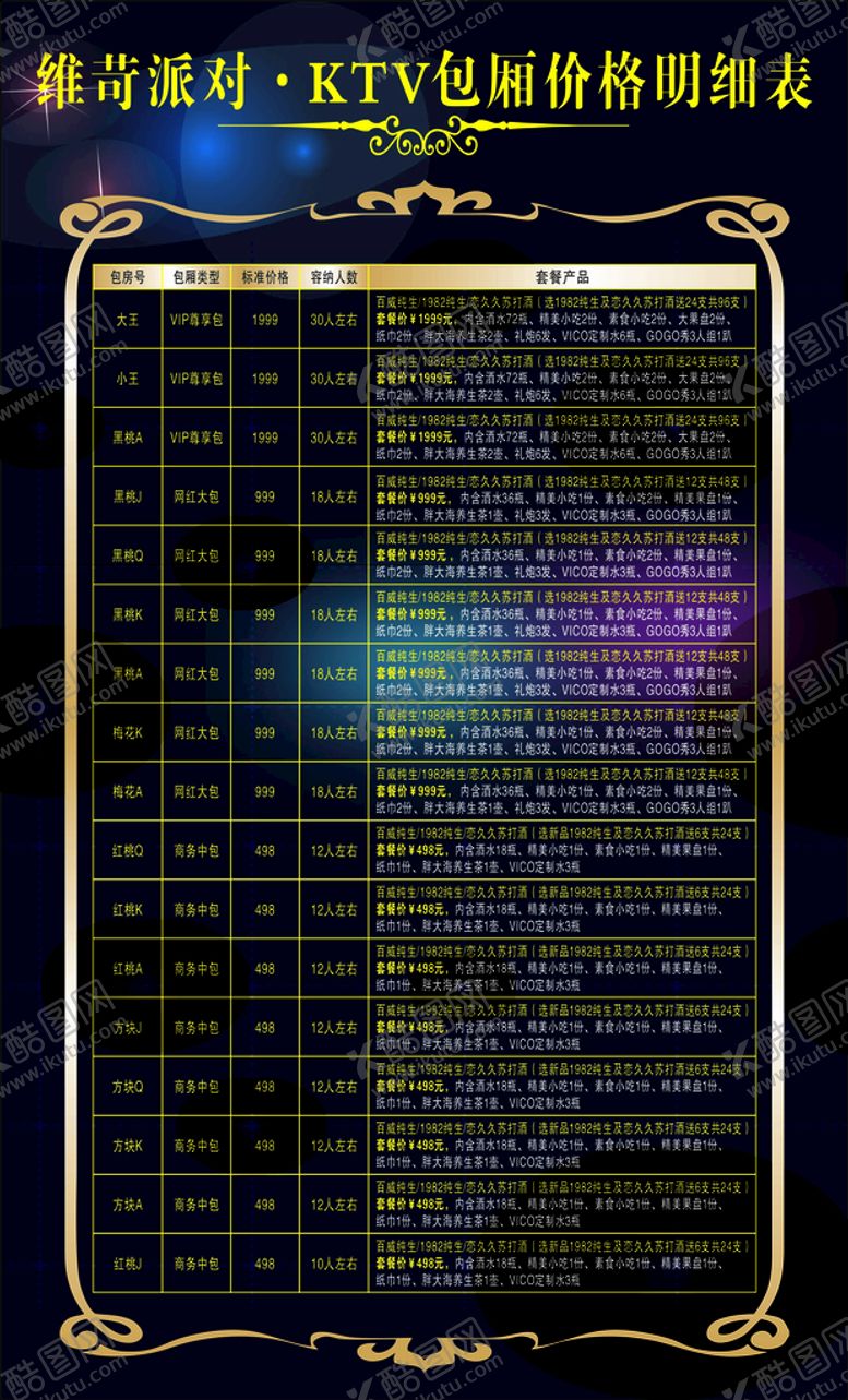 编号：68826401231457458106【酷图网】源文件下载-酒水价格表   