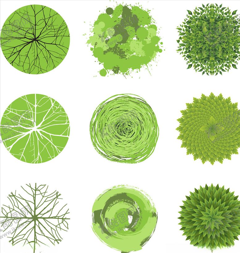 编号：51733510291241196419【酷图网】源文件下载-俯视景观树