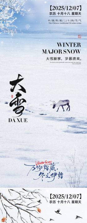 24节气大雪小雪立冬海报