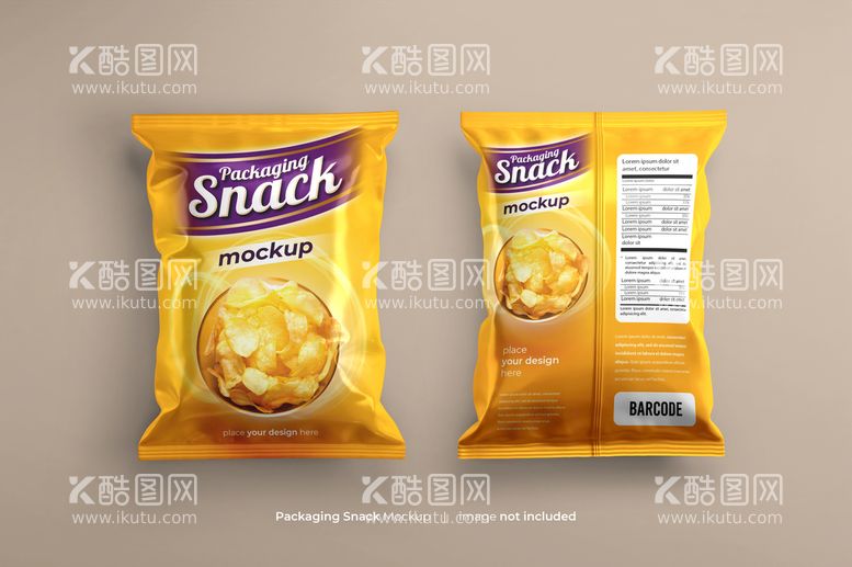 编号：37901209130106273647【酷图网】源文件下载-膨化食品包装样机效果图智能贴图实物图展示图