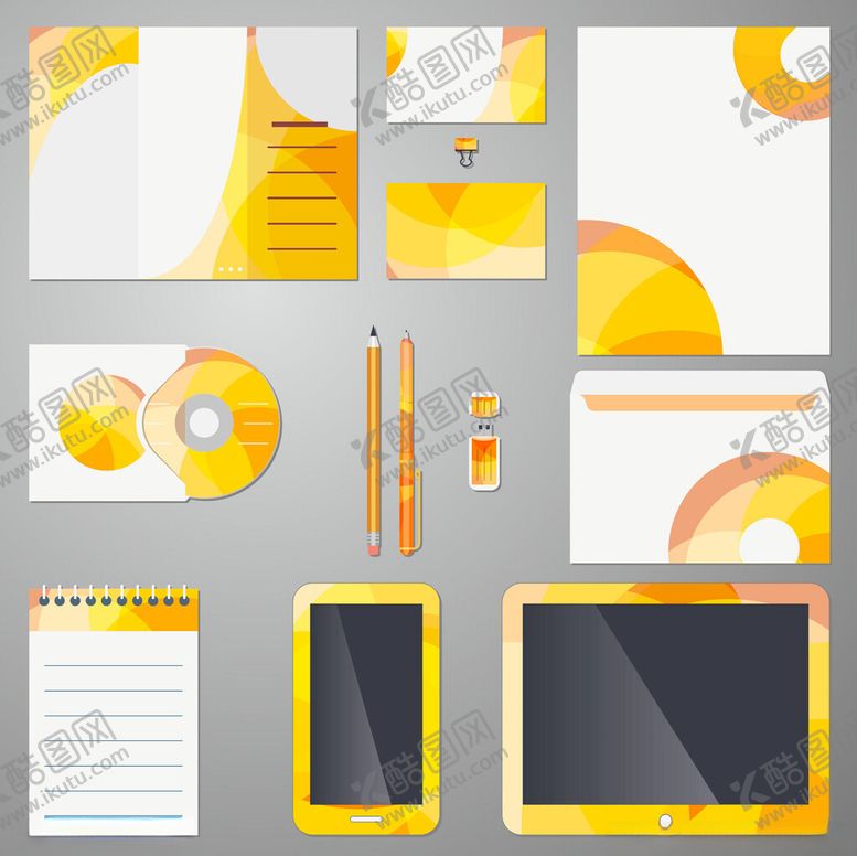 编号：81015704201601485827【酷图网】源文件下载-黄色系企业品牌视觉设计套件