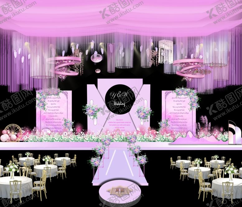 编号：92899010180338092196【酷图网】源文件下载-紫色婚礼