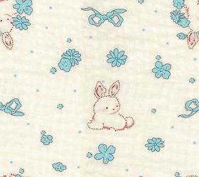 可爱兔子花卉图案背景