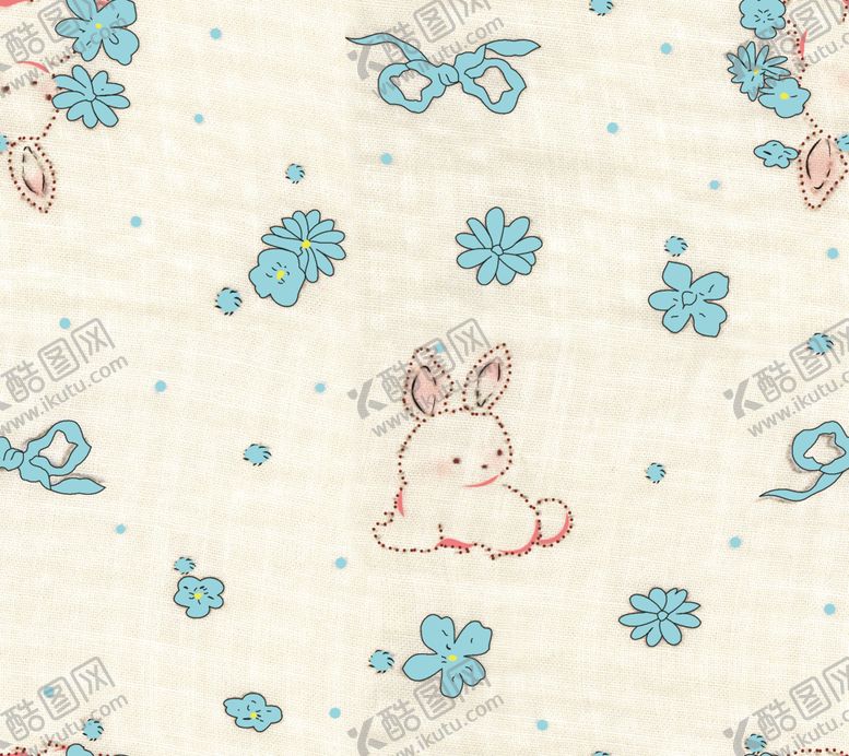 编号：51099804302305256765【酷图网】源文件下载-可爱兔子花卉图案背景