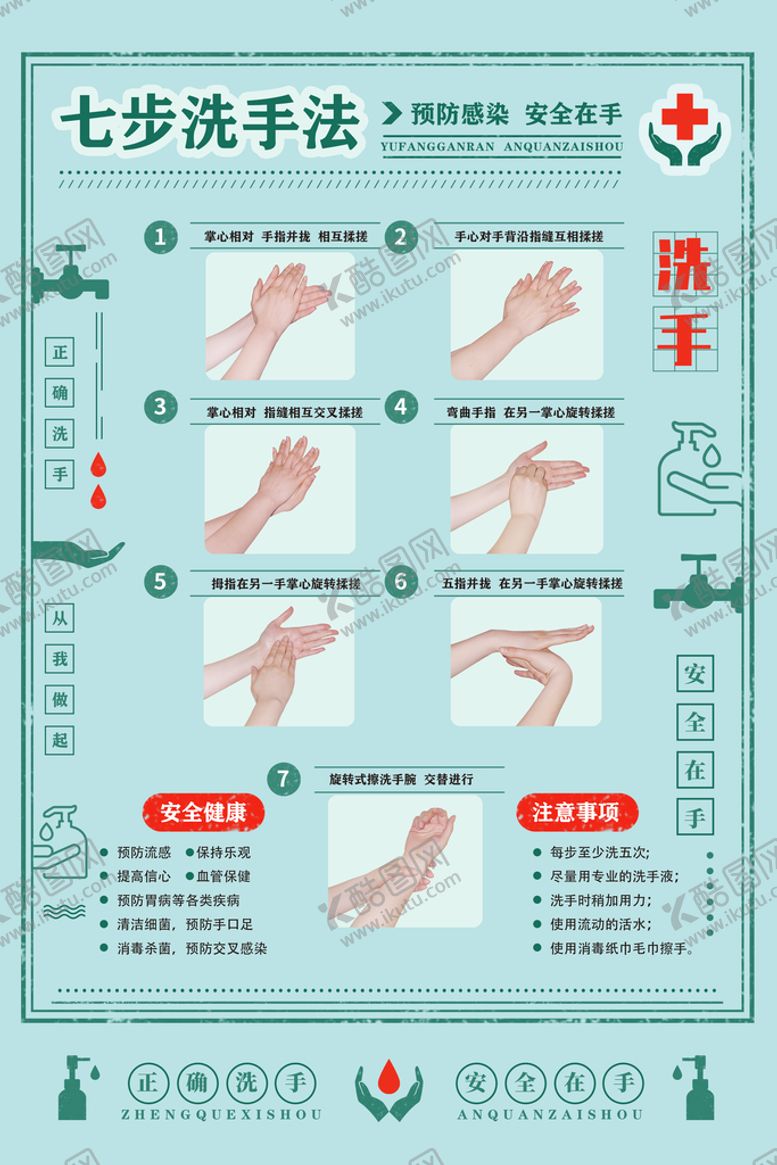 编号：93526809141735546409【酷图网】源文件下载-七步洗手法 