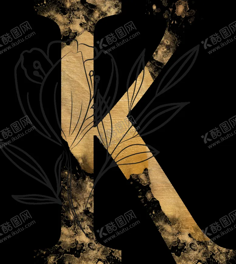 编号：32291110160706343266【酷图网】源文件下载-黄金字母设计K