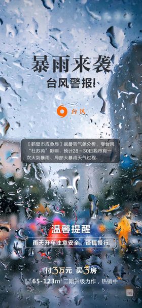 暴雨温馨提醒海报