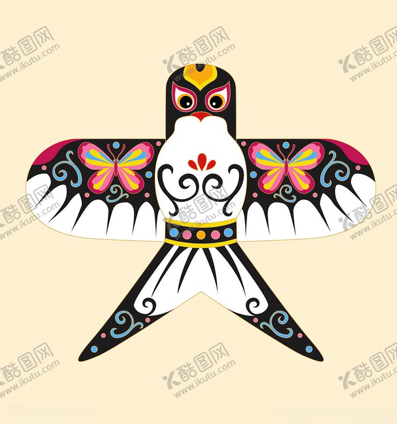 编号：78166704131904434329【酷图网】源文件下载-传统彩色风筝图案设计