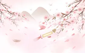 古风中国风背景海报展板水墨