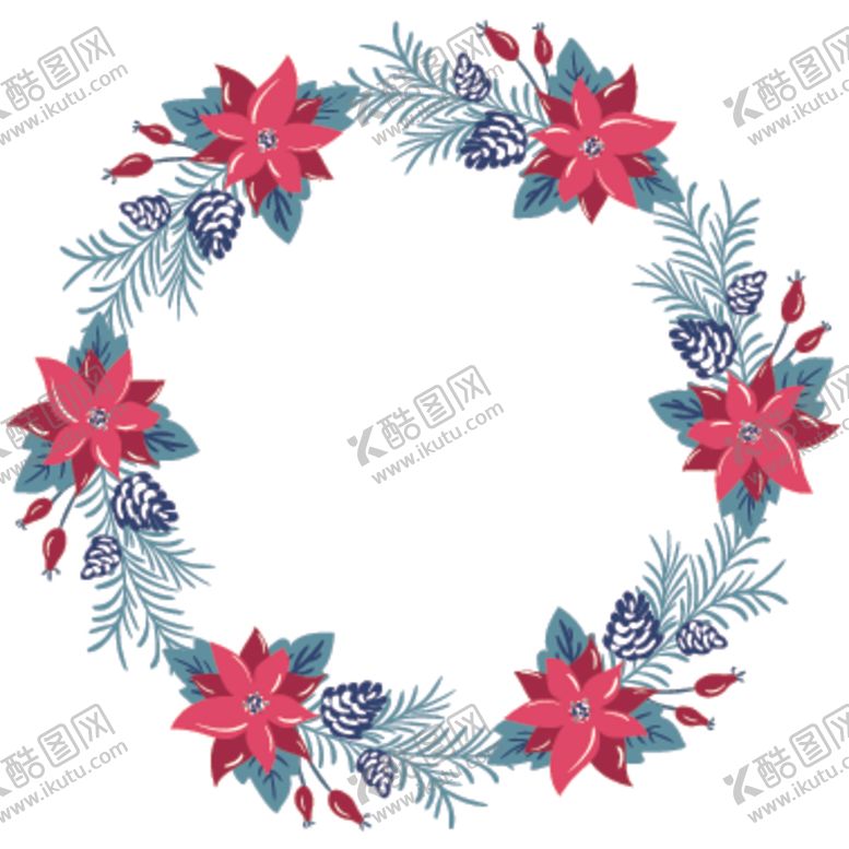 编号：43036909240852559791【酷图网】源文件下载-小清新圣诞节花圈