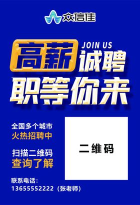 招聘海报高薪诚聘招贤纳士