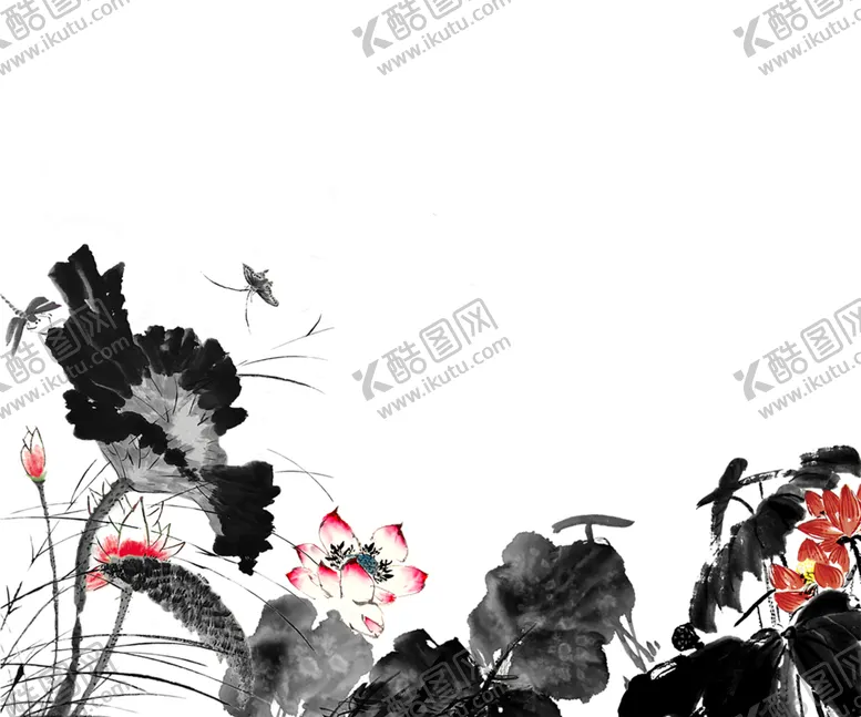 编号：51067904270303237256【酷图网】源文件下载-水墨荷花粉色荷花荷花意境