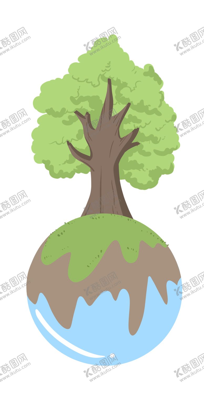 编号：31503702100011285641【酷图网】源文件下载-绿色的树木手绘插画