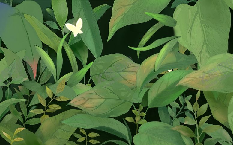 编号：24178509252206593215【酷图网】源文件下载-森系植物绿叶背景