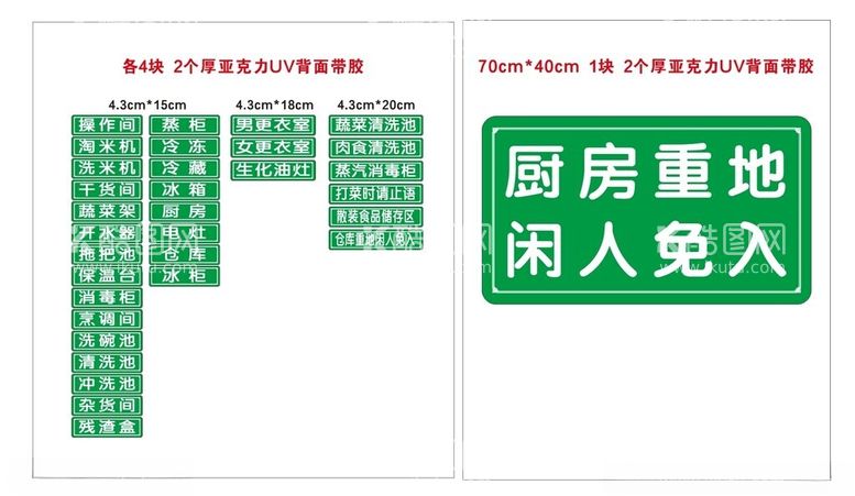 编号：62700012230907195355【酷图网】源文件下载-食堂分区牌