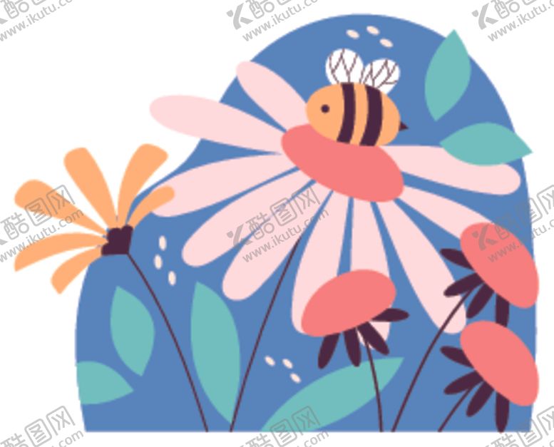 编号：52149404101719315977【酷图网】源文件下载-蜜蜂采蜜于多彩花丛中