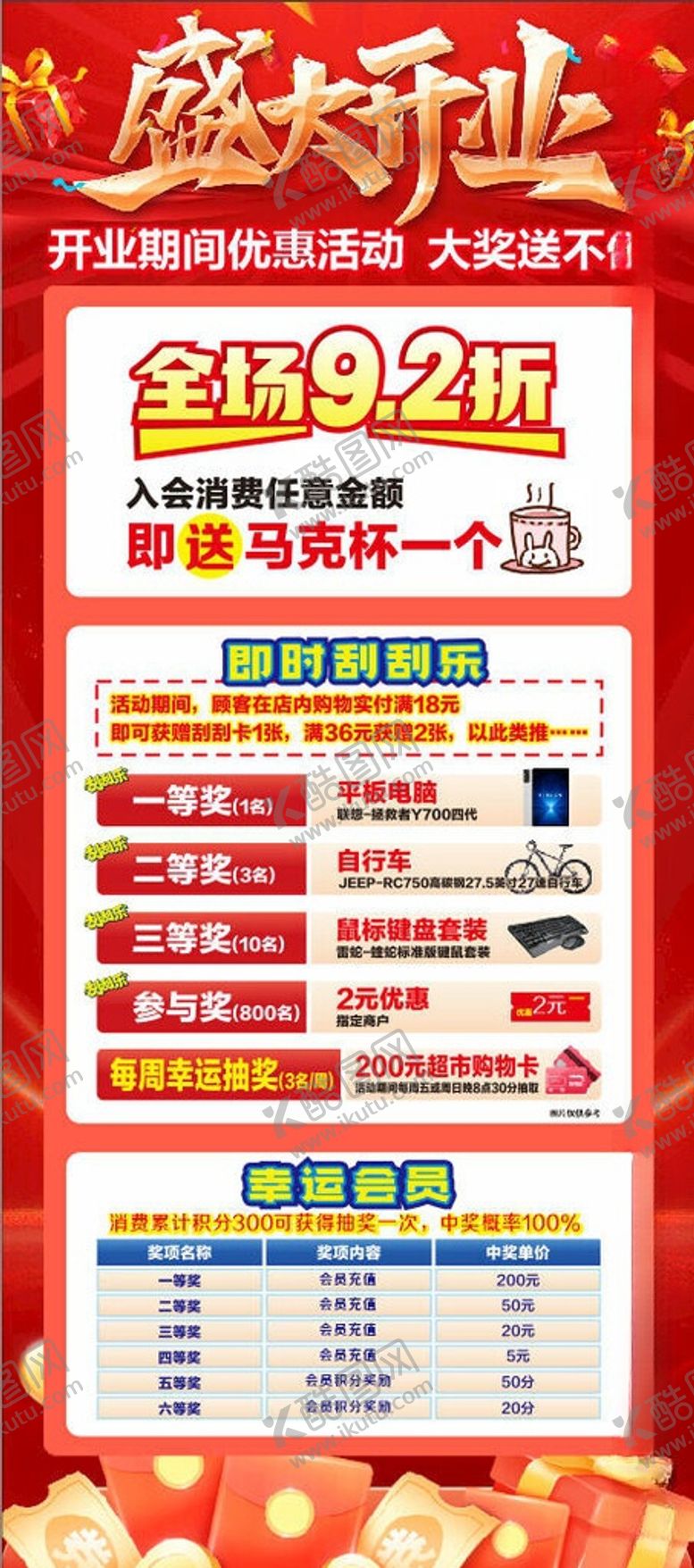 编号：67222806151028253037【酷图网】源文件下载-盛大开业展架海报开业广告