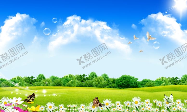编号：20710507131840588468【酷图网】源文件下载-蓝天白云草地