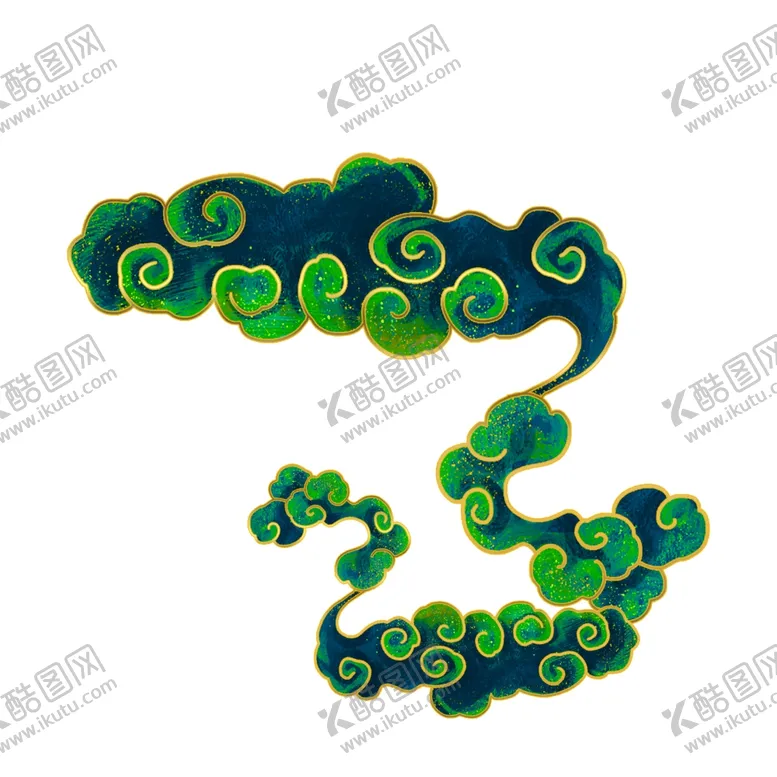 编号：43012305022126358676【酷图网】源文件下载-绿色云纹元素
