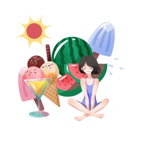 西瓜冰淇凌女孩