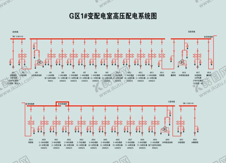 编号：54857502232046063678【酷图网】源文件下载-变配电室高压系统图