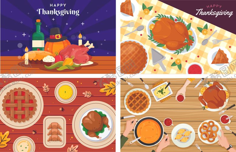 编号：13618804072219177377【酷图网】源文件下载-餐桌美食插图