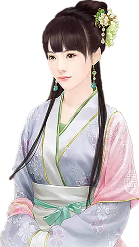 古装帅哥美女插画图片