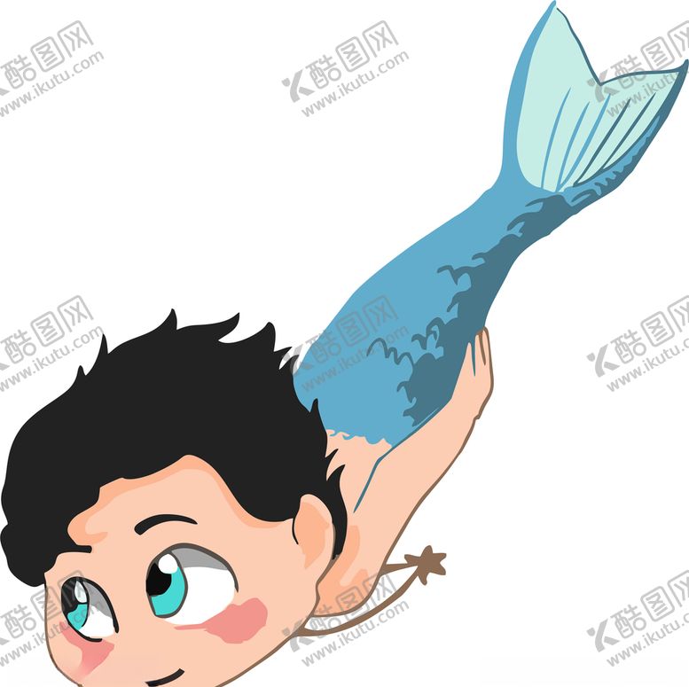 编号：89672509191416049093【酷图网】源文件下载-卡通人鱼