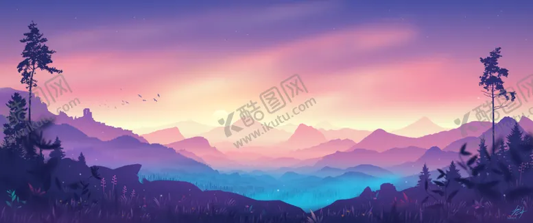 编号：74648409090456371221【酷图网】源文件下载-彩色动漫插画场景背景