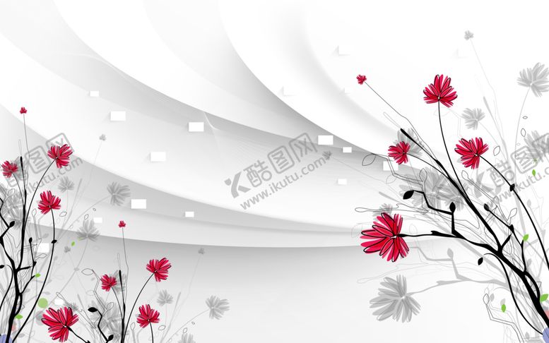 编号：50200707130204009120【酷图网】源文件下载-线条简约玫瑰花图片