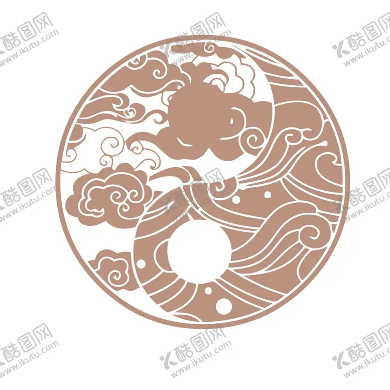 编号：69881811300907181547【酷图网】源文件下载-中国风圆形祥云云纹矢量素材