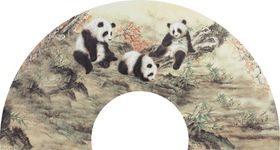 熊猫扇面