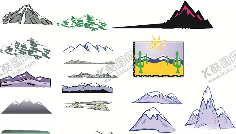 编号：54346207020035543331【酷图网】源文件下载-矢量山景插画