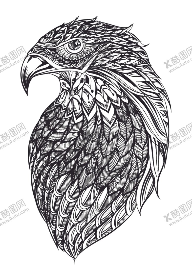 编号：10111110072031588893【酷图网】源文件下载-黑白线描动物