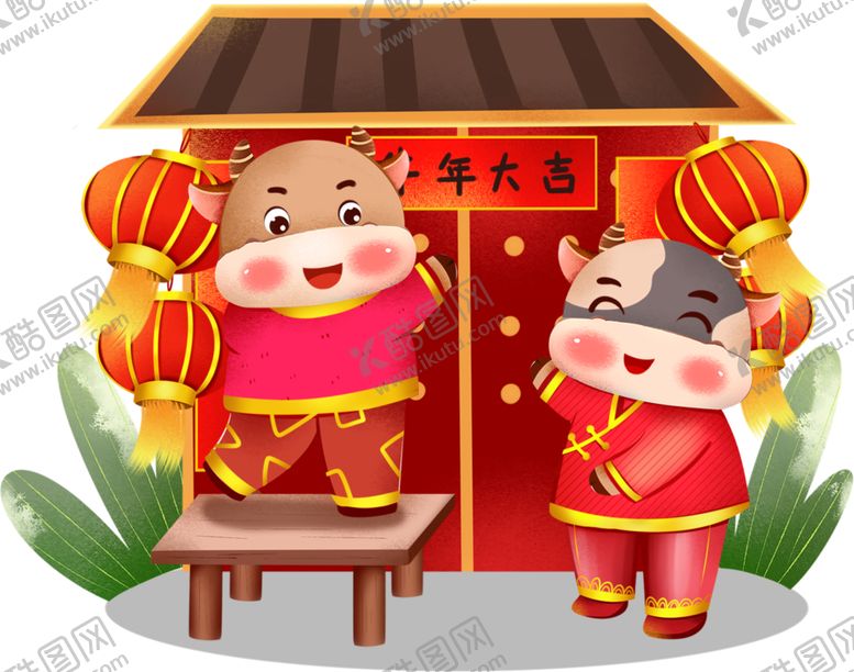 编号：29521504281850385115【酷图网】源文件下载-卡通牛年