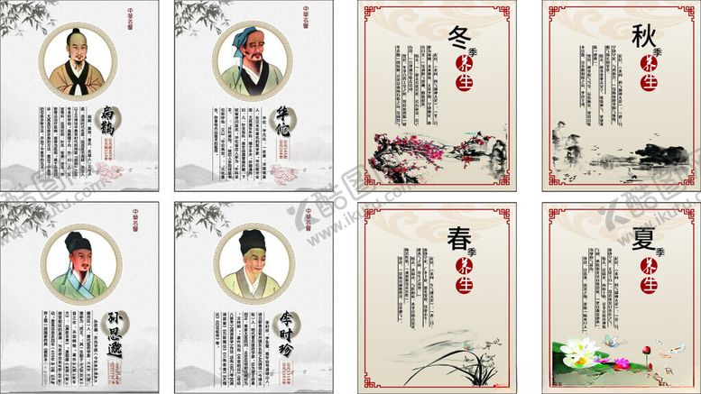 编号：96972102061058386185【酷图网】源文件下载-中医展板春夏秋冬中华名医