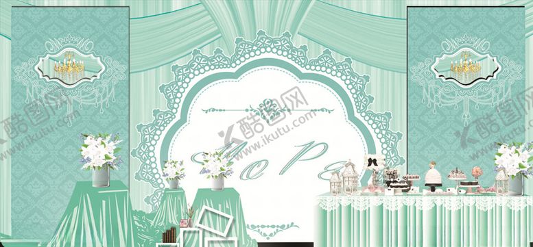 编号：65508205110718523151【酷图网】源文件下载-婚礼现场舞台迎宾区场景布置