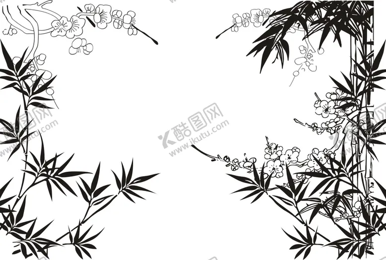 编号：10439410252256032325【酷图网】源文件下载-梅花竹子