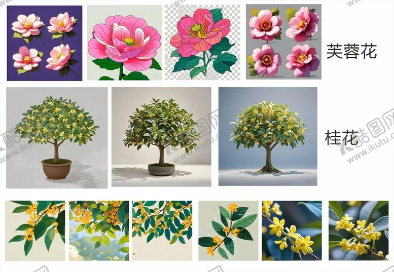 编号：64961002270056121529【酷图网】源文件下载-桂花芙蓉花