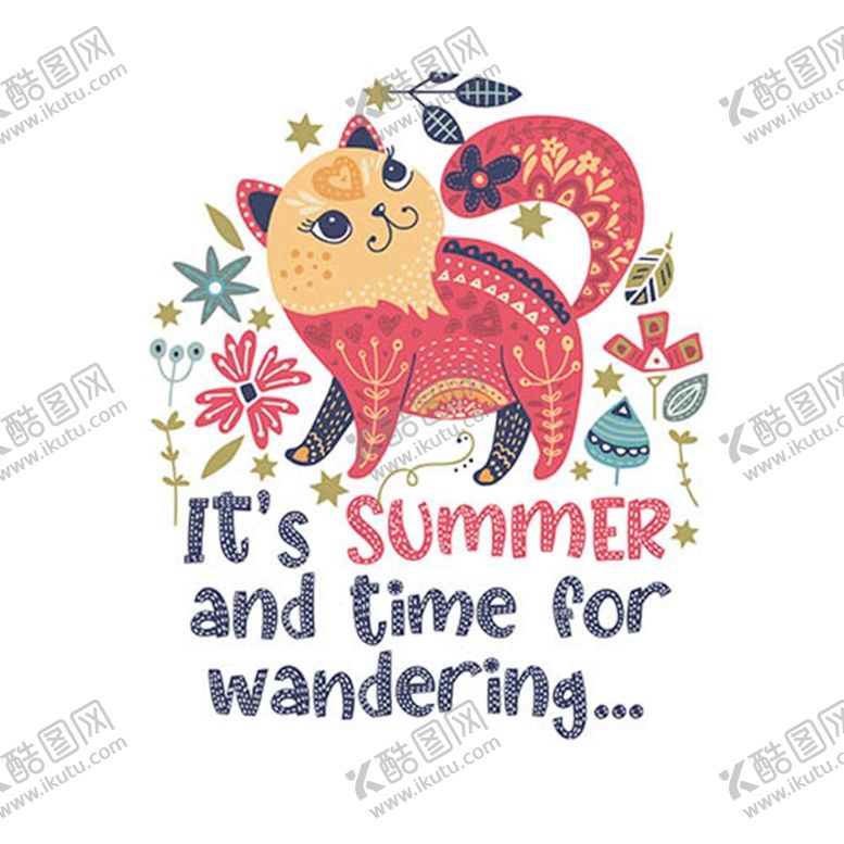 编号：82754910080322475217【酷图网】源文件下载-猫咪与花鸟等插画