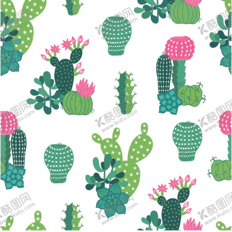 编号：45009710281148447429【酷图网】源文件下载-小清新仙人掌绘画图案