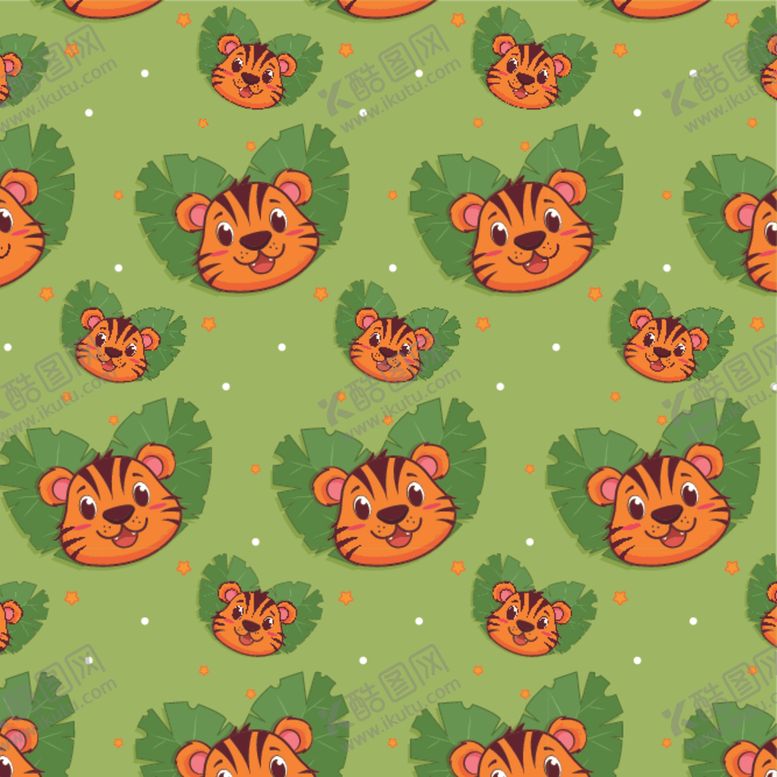 编号：98812709281509001577【酷图网】源文件下载-卡通老虎花纹