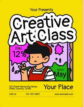 创意艺术课堂宣传海报