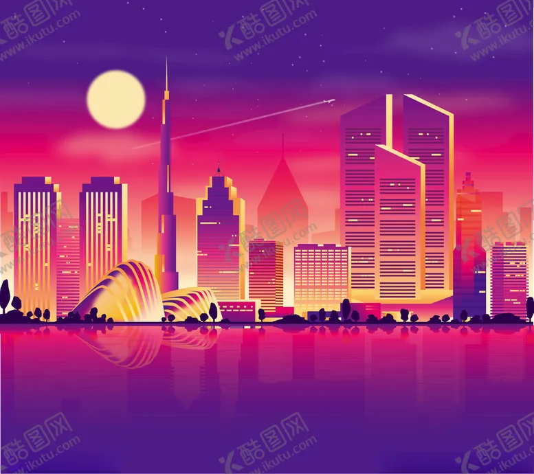 编号：26255502201808005167【酷图网】源文件下载-红色现代建筑矢量插画