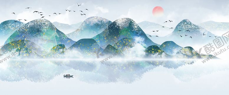 编号：35637410201904544791【酷图网】源文件下载-水墨山水画          