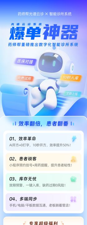 数字化诊所系统爆单神器长图