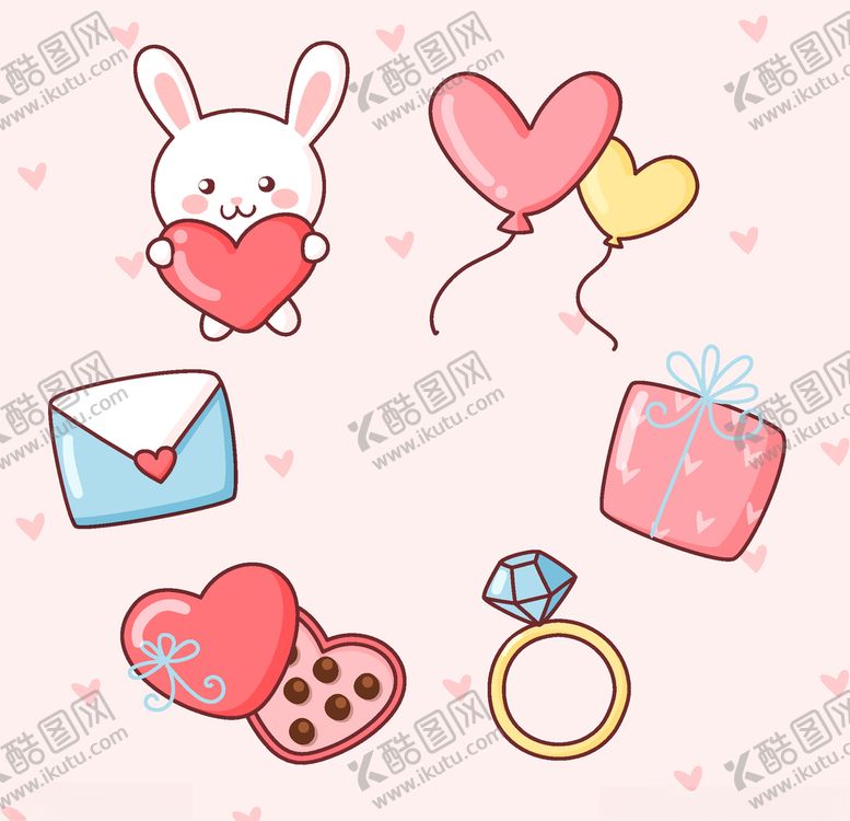编号：97532905051019067429【酷图网】源文件下载-情人节元素