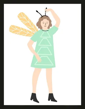 手绘女孩女人优雅漂亮美