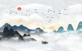 国画中山水赏山水山水图山水展