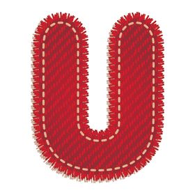 英文字母U设计艺术字创意牛仔布